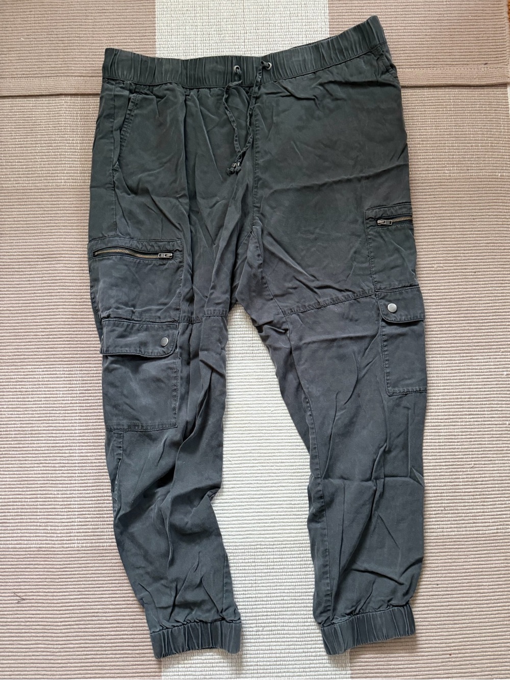 Banana Republic Grey Cargo Trousers with Drawstring Waist
